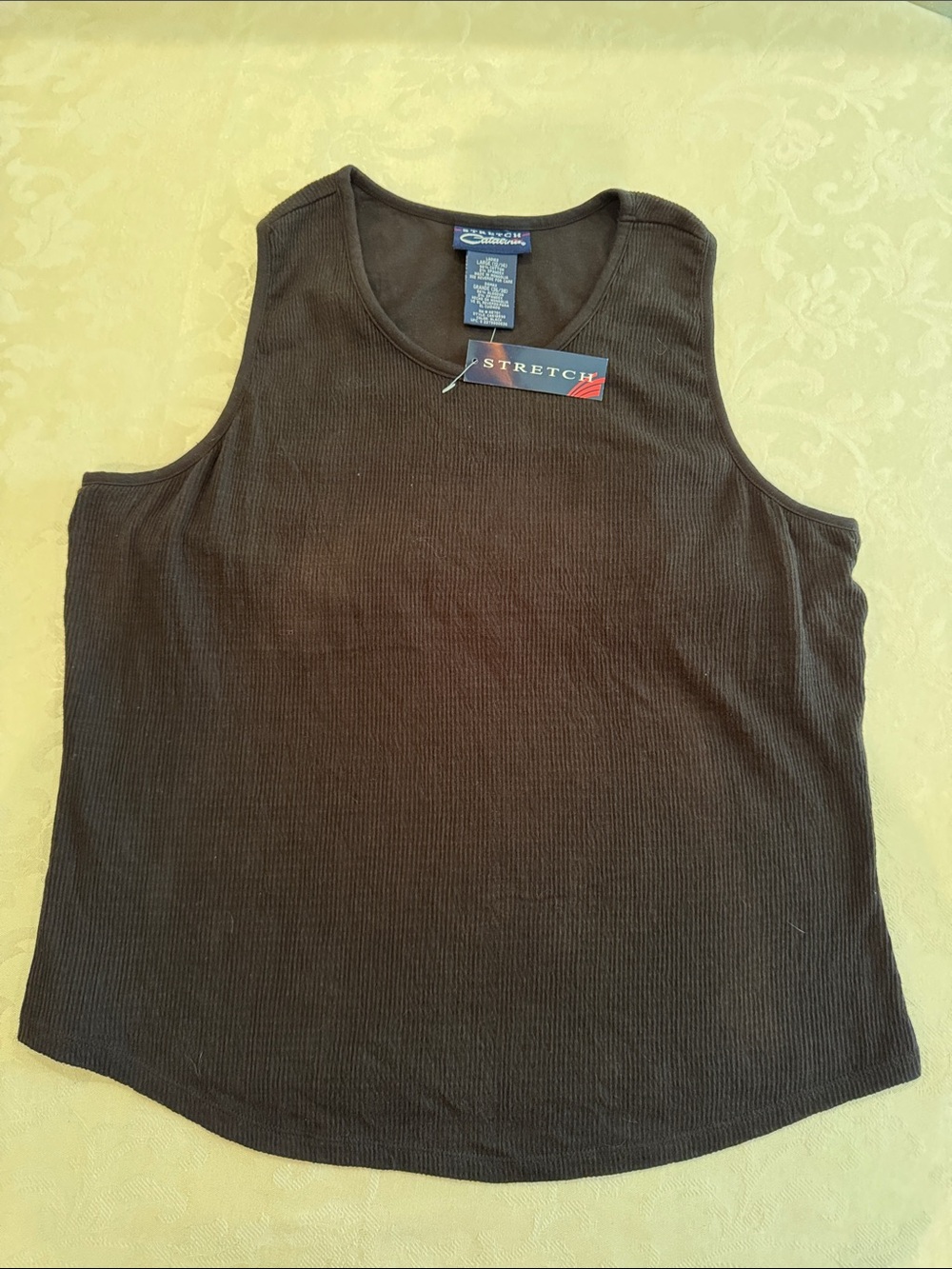 Vintage Catalina Black Ribbed Stretch Tank Top